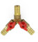 3 Way Hose Connector, Ball Valve Fitting 3 Way Shut Off Union Intersection, Split Brass Hose Barb For Water, Oil, Gas To Garden Watering(12mm)