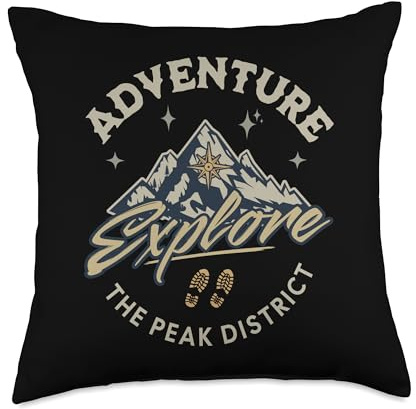 Peak District Moors Fells Walking Hiking Camping Climbing Throw Pillow