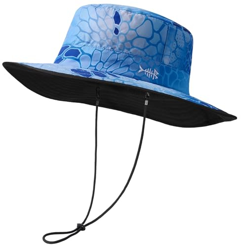BASSDASH Sonnenhut Fischerhut Sommerhut UPF 50+ wasserabweisender mit laserperforiertem Netz verstellbar Herren Damen Angeln Wandern