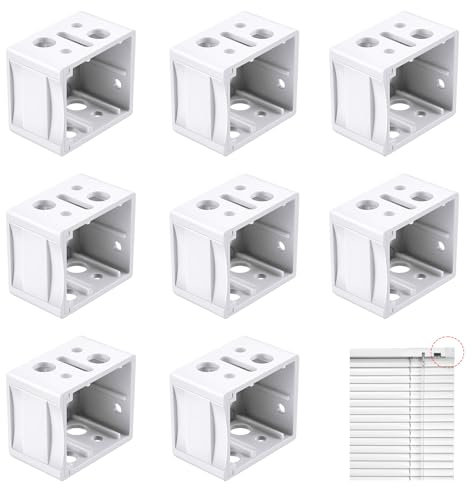 VZU 8PCS Venetian Blind Brackets - Top Fix Fitting, Box Mounting Brackets (White)