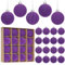 Miaikoe 16 Pcs Velvet Christmas Balls Hanging Ornaments Set, Pre-tied Shatterproof Plastic Flocked Christmas Balls Xmas Decorations Festival Holiday Party Decor (Purple,6CM)