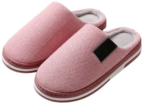 riou Zapatillas de Estar por Casa Mujer Hombre Raya Zapatos de Casa con Forro de Cálido Cómodo Y Antideslizante Peluche Slippers para Interior y Exterior Hote Viaje SPA