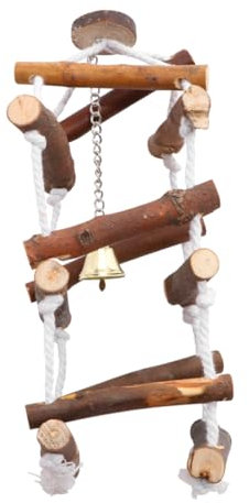 BCOATH Holz Vogel Schaukel Mit DREI Lagen Hängendes Papagei Spielzeug Aus Baumwollseil Für Käfige Und Garten Perfektes Zubehör Für Vögel Und Wellensittiche