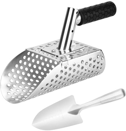 FBANG Kit 2 Palette per Metal Detector, Grande e Piccola in Acciaio Inox, Set Professionale per Appassionati di Ricerca Metalli