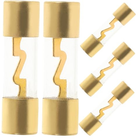 OUNONA 5 Pièces fusible audio de voiture fusible caisson de basses fusible d'ampli de voiture Fusible audio AGU Fusible verre AGU fusible amplificateur fusible audio automatique Métal