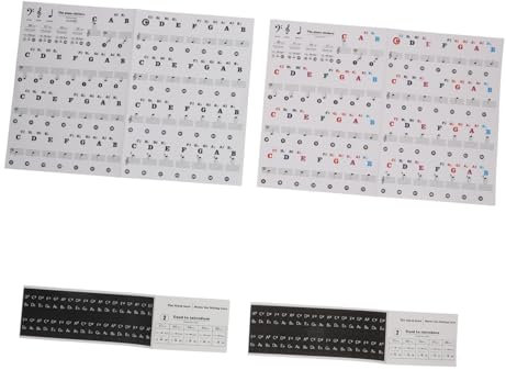 Levemolo 2pcs Piano Keyboard Stickers Keys Full Music Notes Overlay Keyboard Piano Stickers for Boys and Girls