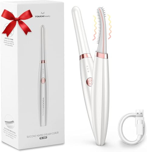 TOUCHBeauty Beheizbare Wimpernzange, Elektrische Wimpernzange USB-C Wiederaufladbare Wimpernbürste Silikon Wimpernkamm Wimpern Wickler Wimpernformer Heated Eyelash Curler 24h Lasting