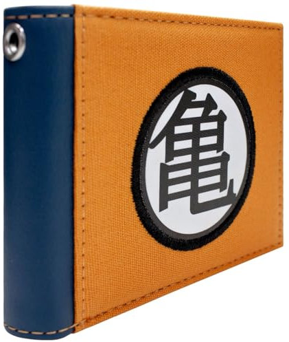 PocketGear DB-Z Dragon Schildkröte Einsiedler Meister Emblem Ball Kampfkunstler Geldbörse/Geldbeutel Bi-Fold ID & Karte, Orange