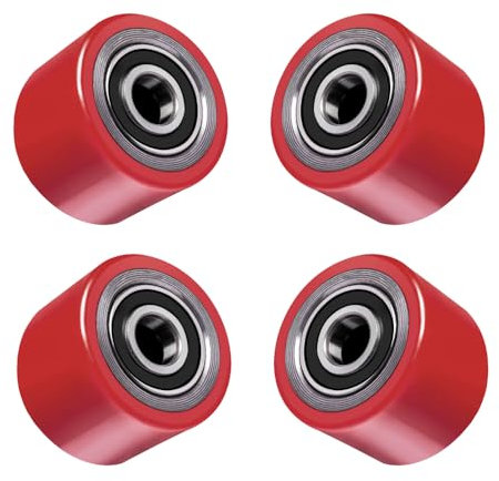 4Stk. Hubwagenrollen Max.500kg per Rollen, 80 x 50mm inkl. Kugellager Achse 20mm Polyurethan Lastrolle für Hubwagen Ersatzrollen Gabelhubwagenrolle