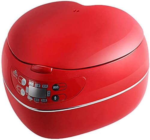 WBRSybUK Peach Heart-Shaped Rice Cooker, Smart 300W Rice Cooker, 1.8L, 1-3 People, Non-Stick Pan, Constant Temperature Insulation,Red