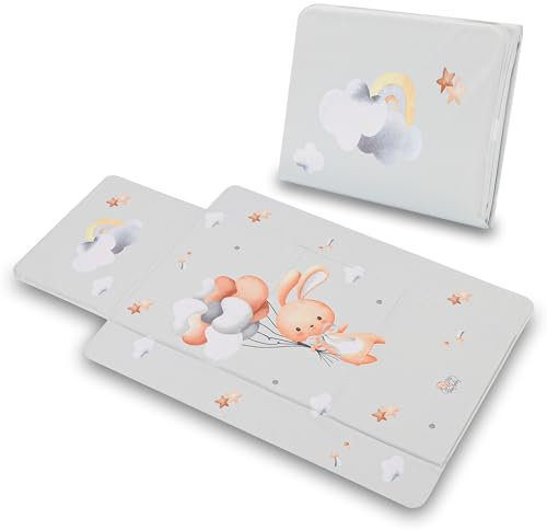 Table à langer bebe 77x44 cm matelas à langer pliable imperméable et portable pour commode Hemnes ou Malm facile à nettoyer Lapin