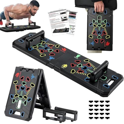 30-in-1 Tragbare Liegestützbrett,faltbare Push Up Ständer für Fitnesstraining mit Griffen,faltbare Liegestütze, Brustmuskeltrainingsgeräte, Krafttrainingsgeräte für Männer und Frauen, Fettverbrennung
