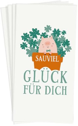 Grafik Werkstatt Taschentücher mit Spruch | Geschenkidee | 10 Stück | Sauviel Glück