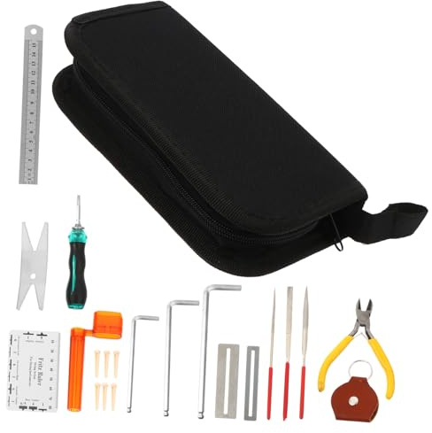 Abaodam Gitarrenreparaturwerkzeugset für Saitenwartung und Gitarrenanpassung aus Eisen 22 Stück Komplettset zur Reparatur und Wartung Zufällige Farbe für Gitarreninstrumente