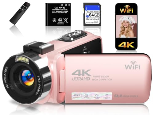 Gtonster 4k Video Camera (Pink)