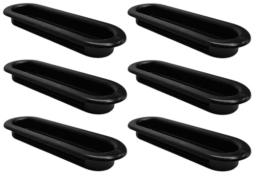 cyclingcolors 6x Muldengriff 31 × 88 mm Kunststoff – Möbelgriff Schrankgriff Küchengriff Türgriff Schublade, Schwarz