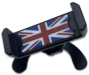 Porta cellulare per Mini R50 R52 R53, Supporto auto per prese d'aria rotonde Mini Cooper One R50 Cabrio R52 R53, Supporto vivavoce per smartphone, iPhone(Union Jack)