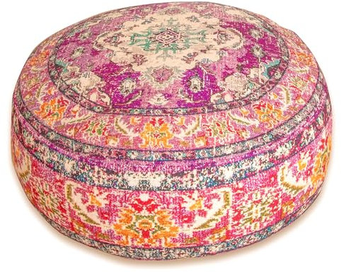 Mandala Life ART Bohemian Yoga Dekor Boden Kissenbezug - 60x20 cm - Runder Meditation Kissenbezug - Bedruckter Baumwollte Hocker