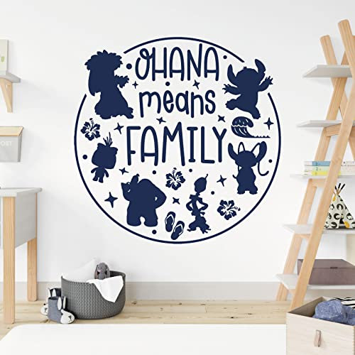 Ohana Means Family – Lilo und Stitch – Kinder Wandtattoo [Kobalt]