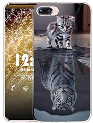 Sunrive Kompatibel mit iPhone 5/5S/SE(2016) Hülle Silikon, Transparent Handyhülle Schutzhülle Etui Case (TPU Tiger Katze)+Gratis Universal Eingabestift MEHRWEG