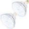 MILYN 2 Pezzi Lampada per Piante a Bianca Spettro Completo E27 100W Luce per Piante Giardino Serra Idroponica, Acquario Serre, Giardini Interni, Fiori, Verdure, Frutta, Orchidee, Bonsai
