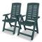 Tidyard Gartenstuhl Klappstuhl Campingsessel Verstellbar Stuhl für Terrasse, Garten, Balkon Kunststoff Grün, 2 Stk.