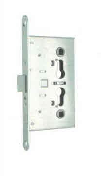 Serratura MG 480654 per porte tagliafuoco con doppio foro per cilindro sagomato Yale