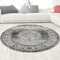 CARPETIA Teppich Outdoor Orientteppich Wohnzimmerteppich Ornamente in grau Größe 160 cm Rund