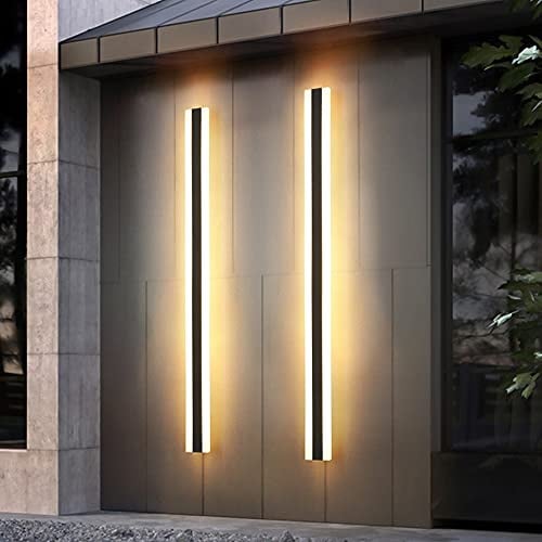 LED Villa Terrasse Außenwandleuchten Lange Außenleuchte Lange Acryl Wandleuchte wasserdicht Aluminium Acryl Spiegelleuchte Aussen Wandlampe für Schlafzimmer Wohnzimmer Garten Treppen (6000K,150CM)