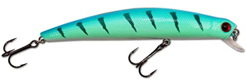 Wild Devil Baits Zander Wobbler Kunstköder Flachläufer Hardbait (Blue Tiger, 10 cm)