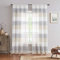 Vision Home Gestreifte transparente Vorhänge, Grau und Hellbraun, Bauernhaus-Vorhänge, 241.3 cm Länge, Leinen, rustikal, licht-filternd, 101.6 cm Bx241.3 cm Lx2, Musterübereinstimmung