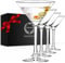 Chouggo Martini-Gläser 4er-Set, mundgeblasene Premium-Kristall-Cocktailgläser, für Bar, Martini, Cosmopolitan, Manhattan, Gimlet, Pisco Sour - 266 ml, klar