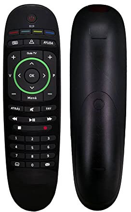 FRAYONES Mando a Distancia Negro Compatible con Descodificadores Movistar + TV