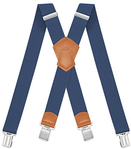 Dresime Hosenträger für Herren mit 4 starken Clips 4cm breit, X Form elastisch einstellbar Länge für Männer und Damen Overalls Jeans, Arbeitshosen, Jumpsuits, Motorradhosen, etc.