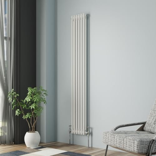 NRG Column Radiator Gloss White 1800x290mm Double Traditional Cast Iron Style Heater Interior Designer Vertical Bathroom Radiators