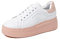 QUEEN HELENA Scarpe Platform Casual Sneakers da Ginnastica con Plateau Alte Eleganti Leggere Donna X28-16 (X28-16 Rosa, Numeric_36)