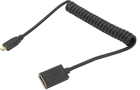 Cable Micro HDMI a HDMI, 8K 60Hz Cable Adaptador Micro HDMI Macho a HDMI Hembra, Cable Fino de Resorte OD4.0 Cámara Tableta a TV Cable de Conexión Universal 1.2m (Derecho)