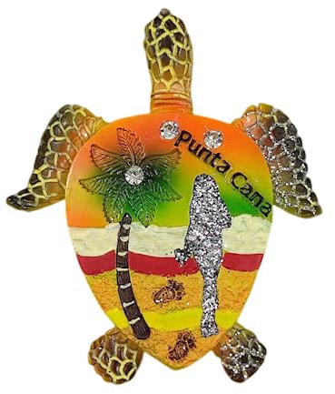 Punta Cana Dominikanische Republik Schildkröte Kühlschrankmagnet 3D Reise Souvenir Kühlschrank Dekoration Magnetaufkleber Handbemalt Handwerk