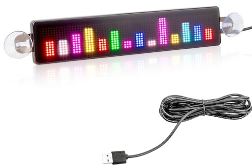 Leadleds Scrollendes LED-Schild, USB, 5 V, Bluetooth-App-Steuerung, programmierbar, RGB-Display, Nachrichtenbrett für Autofenster, Taxi, Ladenfront (23 cm x 5 cm)