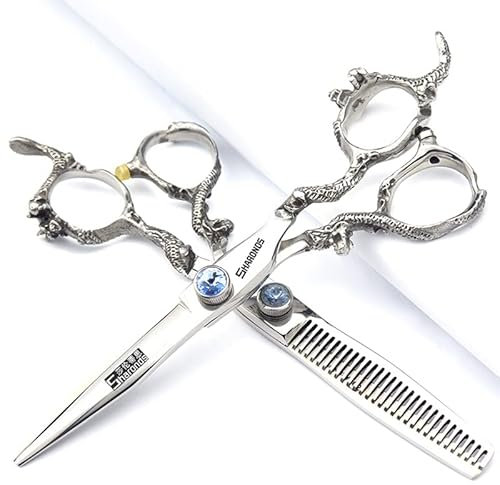 6-Zoll professionelle Haarschneidemaschine Set, Edelstahl scharfe Haarschneidemaschine, Friseur spezifische Schere (6 Zoll-2Stück)