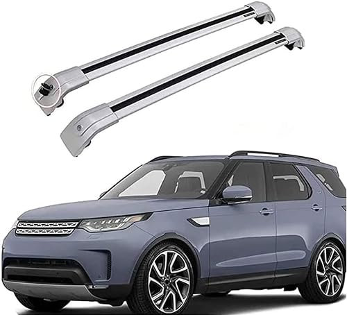 Autodachträger für La-nd Ro-ver Discovery 5 2017-2021, Auto Querträger Dachträger Offene Dachreling Auto Externes Gepäckträger Zubehör,A/Silver