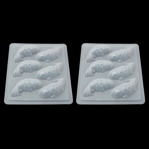 SKYPRO 2 Stück Goldfisch-Fondant-Formen, 3D-Fisch-Form, Polypropylen, Transparent, Fischform, Fisch