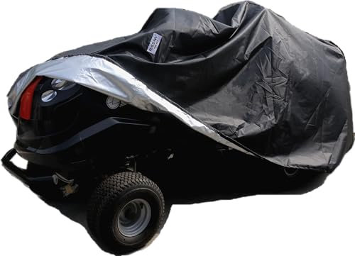 AISSINY Zero Turn Mower Cover, Lawn Mowers Cover, Riding Lawnmower Tractor Cover Waterproof UV-Proof Outdoor 600D Oxford 72L X 54W X 46H Black