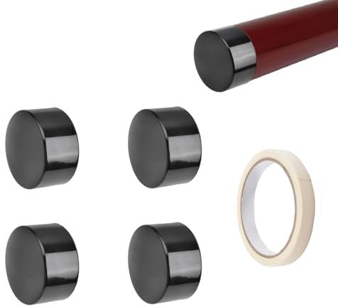 UFURMATE Handrail End Cap, 4PCS Black Plastic Round Handrail End Caps Staircase Steps Hand Rail End Cover Handrail Fittings for 50mm/1.96in Handrail