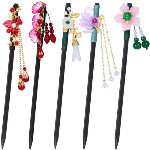 Beaupretty 5 Stücke Chinesische Haarstäbchen Blumen Haarstäbchen Vintage Haar Essstäbchen Haarstäbchen Vintage für Frauen Mädchen