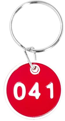 CAXUSD 50pcs Number Key Tags Acrylic Id Number Tags Numbered Tags 1-50 Blank Keychains Round Number Tags Blank License Plates Numbered Keyring Storage Tags Number Id Tags Pendant Metal