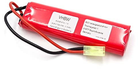 vhbw 1x Batterie Compatible avec Airsoft Guns MP5A5, MC51, Steyr Pistolet Airsoft (1500mAh, 9,6V, NiMH)
