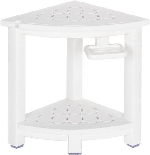 NALONE Sgabello Bagno,Triangolo Sgabello moderno per bagno a due livelli in HDPE, Piedini antiscivolo, Ergonomico e impermeabile, Ideale per docce spa