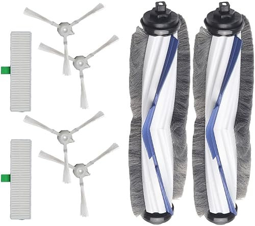Daaxing Lot de 8 brosses principales haute efficacité pour aspirateurs robots Rowenta Explorer 60 RR7427 RR7447 - Accessoires de rechange - 2 brosses à rouleau principales, 2 filtres haute efficacité,