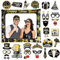 DPKOW 2026 Glücksbringer Silvester Foto Requisiten Rahmen 29 STK, Fotobox Accessoires Silvester 2026 Aufblasbarer Fotorahmen für 2026 Neujahr Fotobox Accessoires Silvester Party Zubehör Gadget